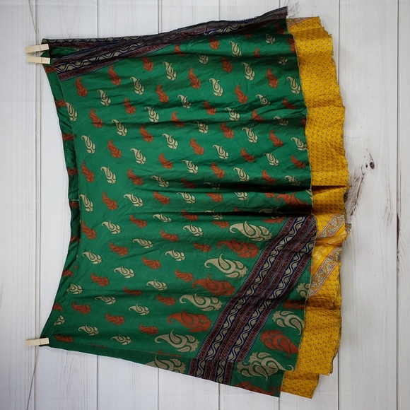Darn Good Yarn Sari Silk Wrap Skirt Tea Goddess - Picture 3 of 16